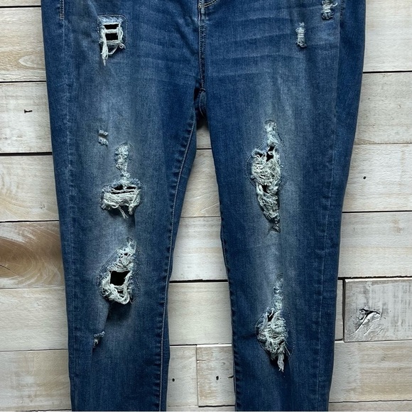 Judy Blue Skinny Fit Jeans Blue Camo Distressed Medium Wash Womens 15/32 Stretch - Picture 4 of 15